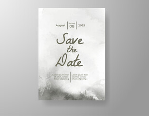 Wedding invitation with abstract watercolor background