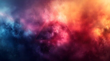 Fototapeta premium An abstract background featuring watercolor filled triangles with soft edges, vibrant pastel hues, hd quality, digital art, smooth transitions, geometric design, modern aesthetic, artistic abstraction