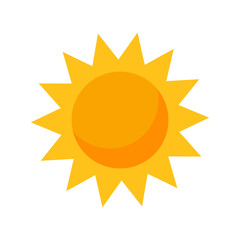 Cartoon sun clip art. Shining light rays. Summertime