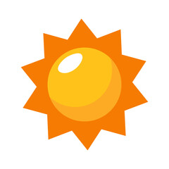 Yellow sun icon. Sun clip art. Sunset. Shine sun ray