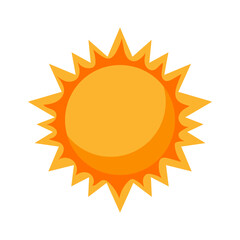 Yellow sun with shiny rays. Sun clip art. Sunrise