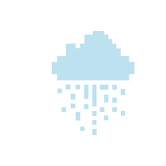 Fluffy clouds pixel art icon