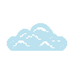 Fluffy clouds pixel art icon