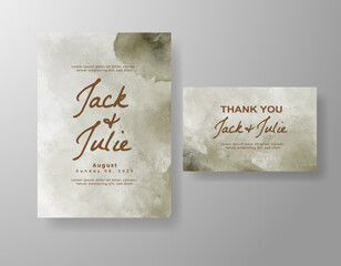Wedding invitation with abstract watercolor background
