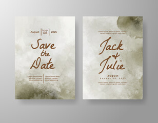 Wedding invitation with abstract watercolor background