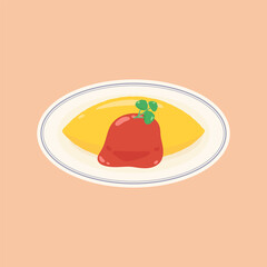 isolated japanese omurice