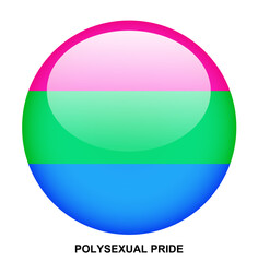 POLYSEXUAL PRIDE flag button on white background