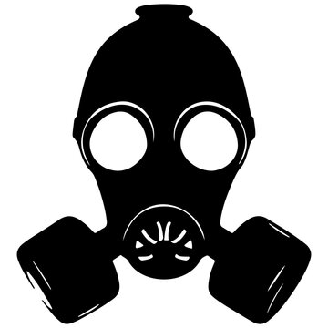 recommend clip art: gas mask silhouette, gas mask icon vector illustration