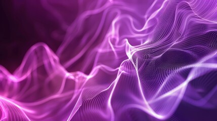 Fototapeta premium Digital abstract design with flowing purple waves on a dark background, embodying movement and rhythm