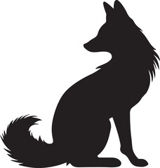 Fox Black Silhouette Vector White Background