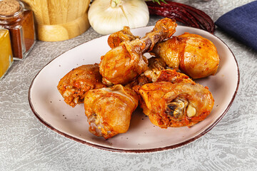 Raw marinated chicken drumstick for cooking