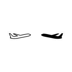 Plane icon vector, solid illustration, pictogram isolated color editable