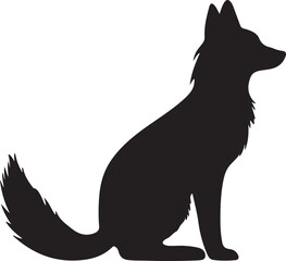 Fox Black Silhouette Vector White Background