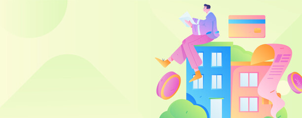 Home loan flat vector concept operation illustration
