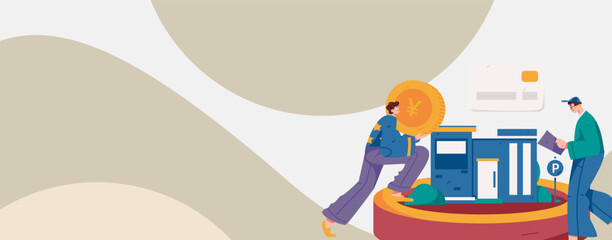 Home loan flat vector concept operation illustration
