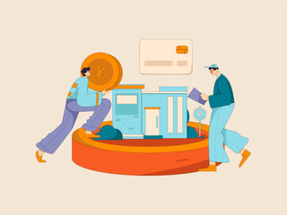 Home loan flat vector concept operation illustration
