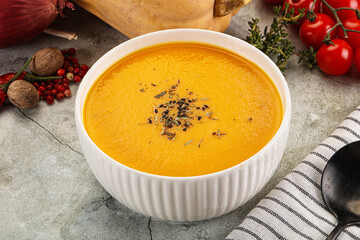 Vegetarian Pumpkin soup with spices