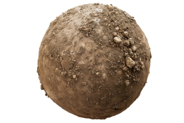 earth dirt ball isolated on white or transparent png