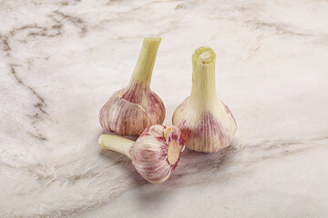Young garlic heap for cooking