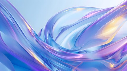 Abstract Liquid gradient swirl and wavy metallic design background. texture. violet and blue, horizontal. 