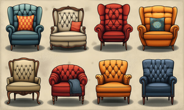 Assorted Colored Chairs in a Row