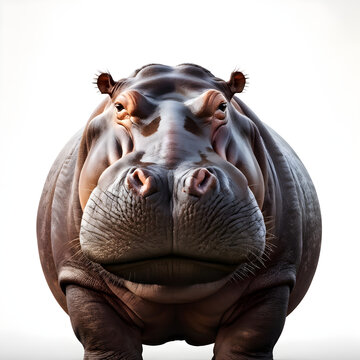recommend clip art: drawing of a hippo Illustration white background 
