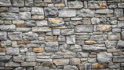 Fototapeta premium каменная стена в деревенском стиле, построенная из различных серых и коричневых камней, образующих визуально привлекательный и текстурированный узор. Расположение камней придает сооружению ощущение су