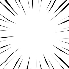 Obraz premium ラフなガタついた線の集中線のイラスト