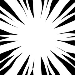 ラフなガタついた線の集中線のイラスト
