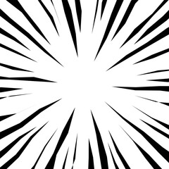 ラフなガタついた線の集中線のイラスト