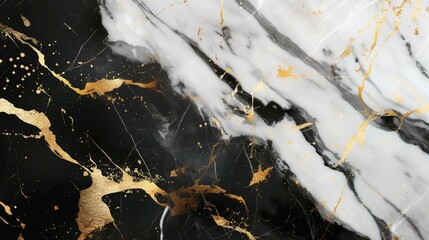 Black, white and gold marble pattern