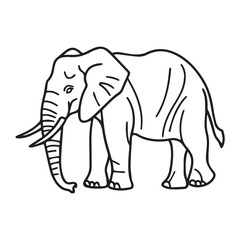 Simple elephant icon or logo, black vector illustration on white background