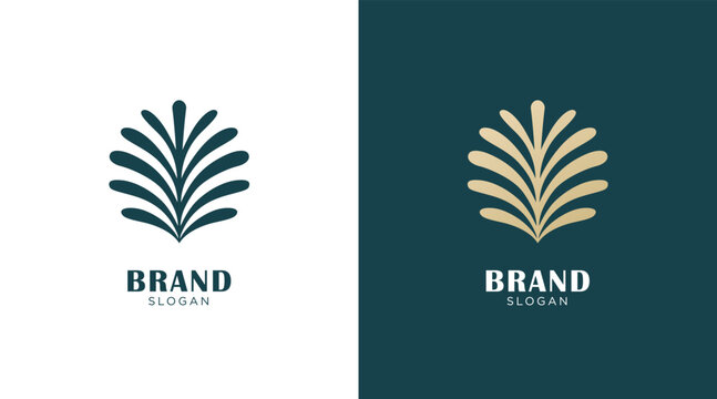 Floral and nature ornament logo symbol template. Minimalist, luxury, royal and elegant logo vector