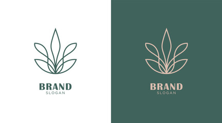 Floral and nature ornament logo symbol template. Minimalist, luxury, royal and elegant logo vector