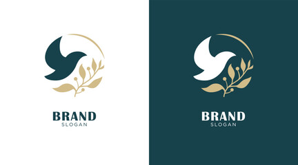 Floral and nature ornament logo symbol template. Minimalist, luxury, royal and elegant logo vector