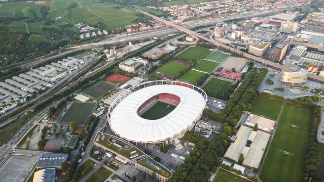 Neckarpark in Stuttgart Fu&szlig;ballstadion