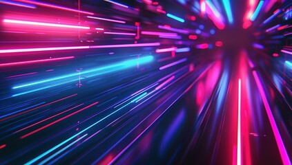 Fototapeta premium Abstract background with neon light lines