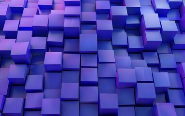 abstract blue cubes background 3D render of an landscape of extending 