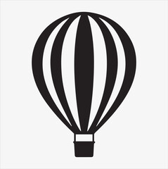 Obraz premium air balloon silhouette vector illustration on a White Background