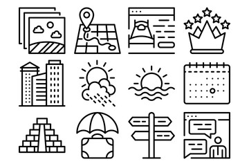Travel vacation icon. Great for holidays, such as hotels, maps etc. Editable