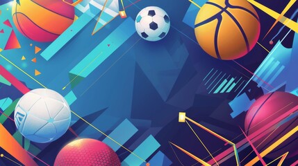 Futuristic Geometric Basketball Abstract Art