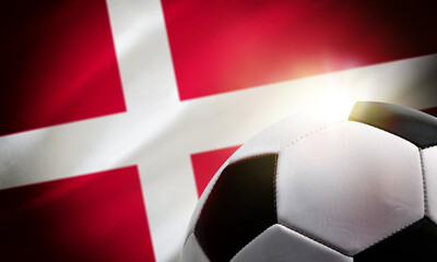 Denmark soccer background with ball and country flag