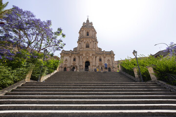 MODICA, ITALY, JUNE 23, 2023 - Cathedral of Saint George in Modica, province of Ragusa, Sicily, Italy