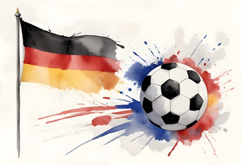 Naklejka premium European Union footbal soccer ball with German flag