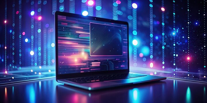 Closeup photo of a notebook with CSS, JavaScript and HTML source code on the monitor in the background, creating an abstract IT technology background, notebook, CSS, JavaScript, HTML