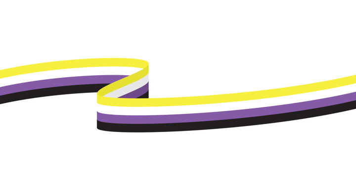 Yellow, white, purple and black colored background as the colors of the nonbinary flag. Pride month concept. Flat vector illustration.	