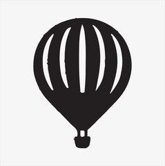 Obraz premium air balloon silhouette vector illustration on a White Background