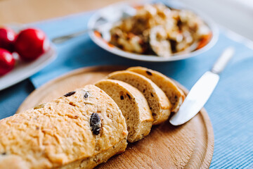 homemade bread with olives