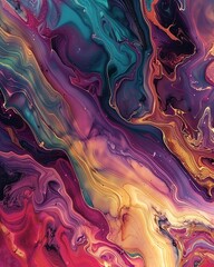 Rich jewel tones and fluid patterns in abstract background design