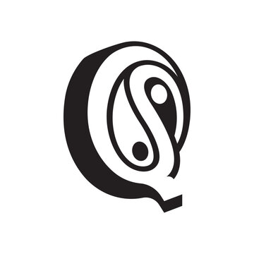 Yin Yang Letter Q